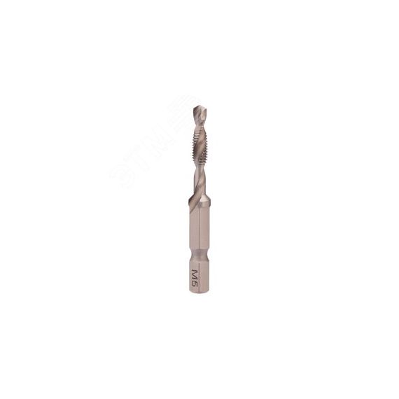 Метчик М 5,0х0,8 (Для шуруповерта, 3 в 1) HSS-G 6h 57мм a=1/4'' Ruko 270016