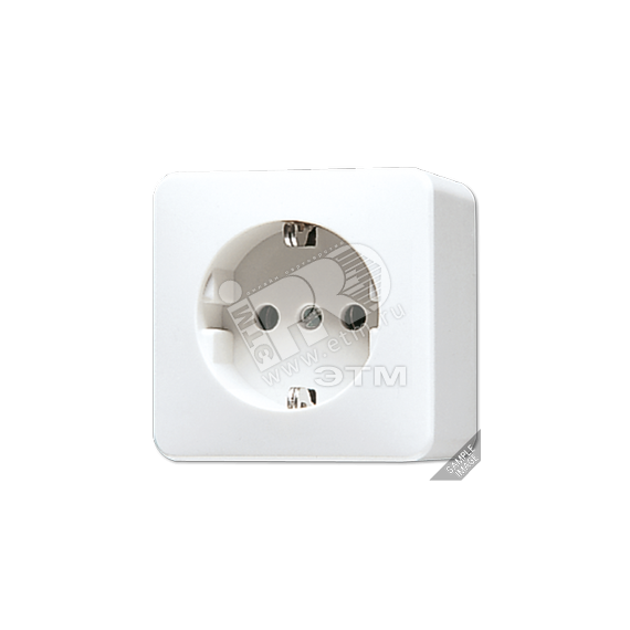 Розетка с заземлением 16А 250V накладная слоновая кость JUNG 321A