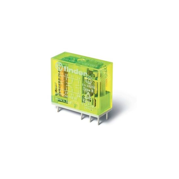Реле безопасности электромеханическое (реле с принудительным управлением контактами), монтаж на печатную плату или в розетку, выводы с шагом 5мм, 2CO  FINDER 50.12.9.024.5000PAC