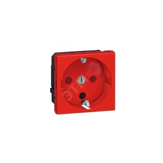 Mosaic Розетка с заземлением с блокировкой красная на 2 модуля LEGRAND 077214