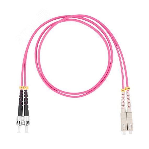 Шнур оптический коммутационный (патч-корд), SC-ST, дуплекс (duplex) OM4, нг(А)-HF, маджента, 10 м Datarex DR-221377
