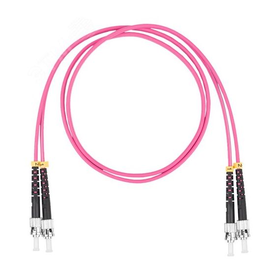 Шнур оптический коммутационный (патч-корд), ST-ST, дуплекс (duplex) OM4, нг(А)-HF, маджента, 10 м Datarex DR-223377