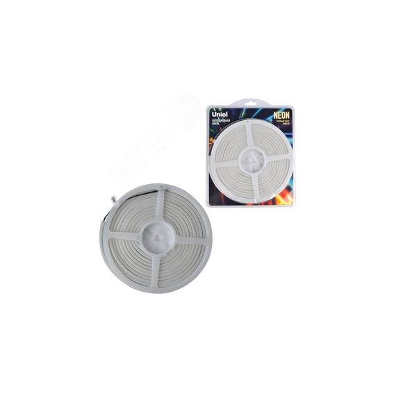 Светодиодная гибкая герметичная лента NEON ULS-N01-2835-120LED/m-6мм-IP67-DC12V-9W/m-5м-3000K катушка 5. в блистере теплый 3000K Uniel UL-00009082