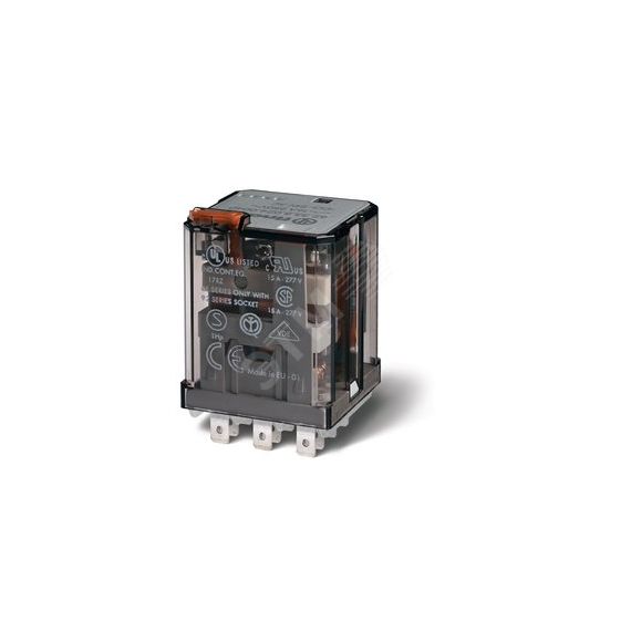 Реле силовое электромеханическое, монтаж в розетку или наконечники Faston 187 (4.8х0.5мм), 3NO 16A, контакты AgCdO (зазор 3 мм), катушка 48В DC, степе FINDER 62.33.9.048.0600