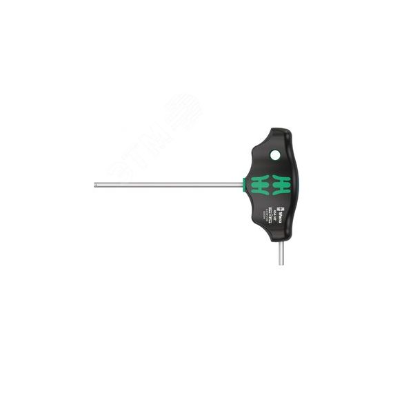 Отвёртка шестигранная 454 Hex-Plus HFс Т-образной рукояткой с функцией фиксации крепежа 3 x 100 мм с дополнительным коротким рабочим концом WERA WE-023334