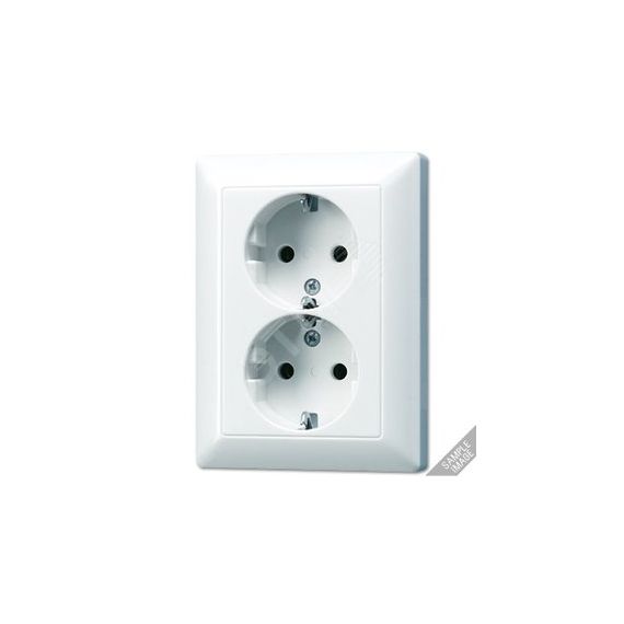 Штепсельная розетка двойная  SCHUKO 16A 250В. Материал- термопласт. Цвет- слоновая кость. JUNG AS5020U