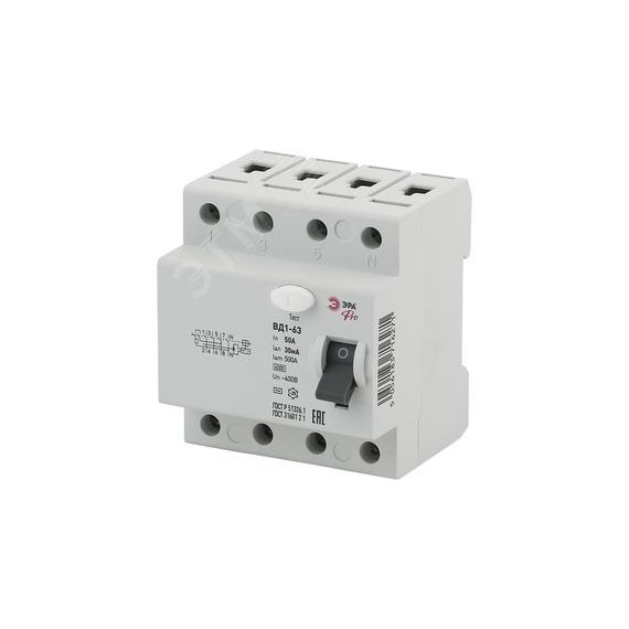 УЗО PRO NO-902-52 ВД1-63 4P 50А 30мА ЭРА Б0031891