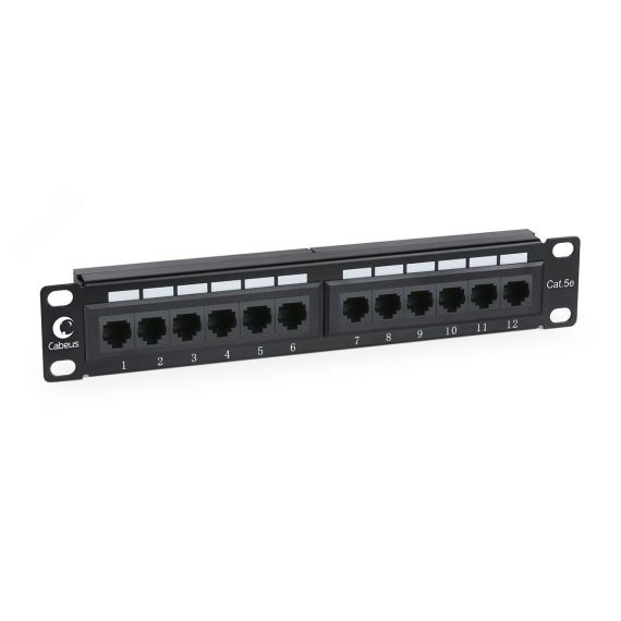 Патч-панель IDC 10, установочный размер 236 мм, 12 портов RJ-45, категория 5e, Dual IDC Cabeus PL-12-Cat.5e 10-Dual