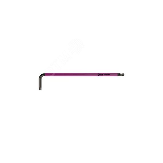 Ключ Г-образный 967 SPKL TORX BO Multicolour BlackLaser с шаром TX 20 x 96 мм с отверстием под штифт WERA WE-024354