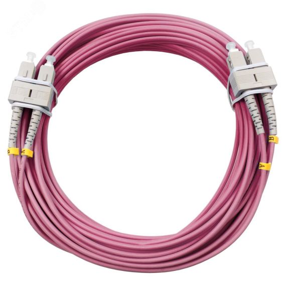 Шнур оптический duplex 10м SC-SC 50/125 мм OM4 LSZH Cabeus FOP-50-OM4-SC-SC-10m