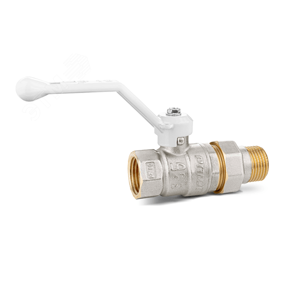 Кран шаровой со сгоном Ду25 Ру40 (1') ВН белая ручка рычаг LD Pride LD Pride 47.25.В-ГШ.Р (white)