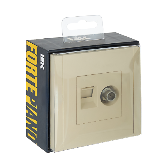 FORTE&PIANO Розетка двойная TV+RJ45 кат.5E FP436 ваниль IEK FORTE&PIANO Розетка двойная TV+RJ45 кат.5E FP436 ваниль IEK