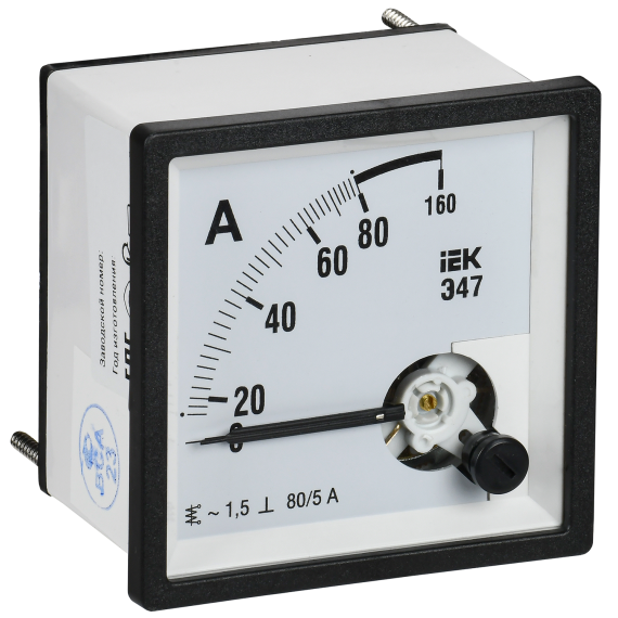 Амперметр Э47 80/5А класс точности 1,5 72х72мм IEK