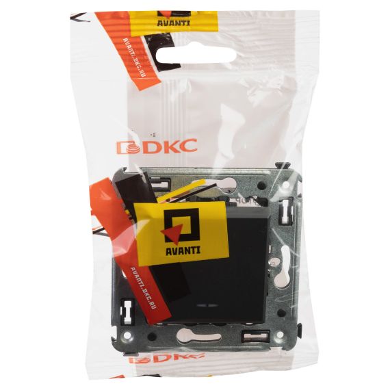 Инвертор одноклавишный в стену, "Avanti", "Черный матовый"