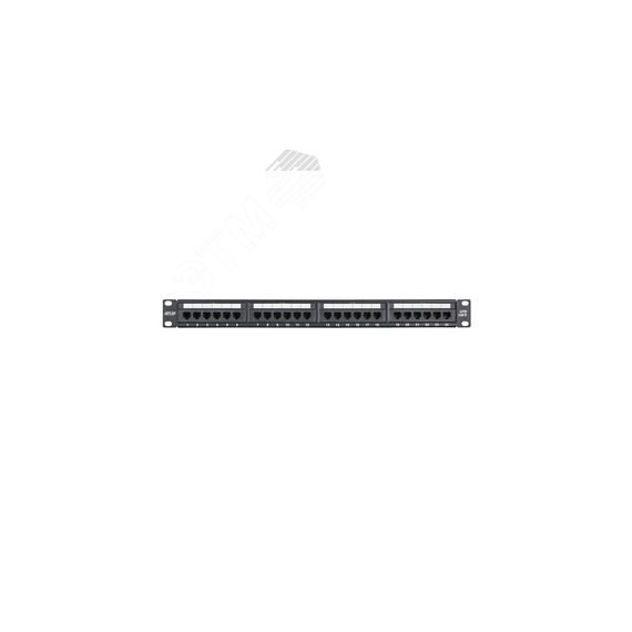 Панель 19'', 1U, 24 порта, Кат.5e, RJ45/8P8C, неэкран, черная NETLAN EC-URP-24-UD2