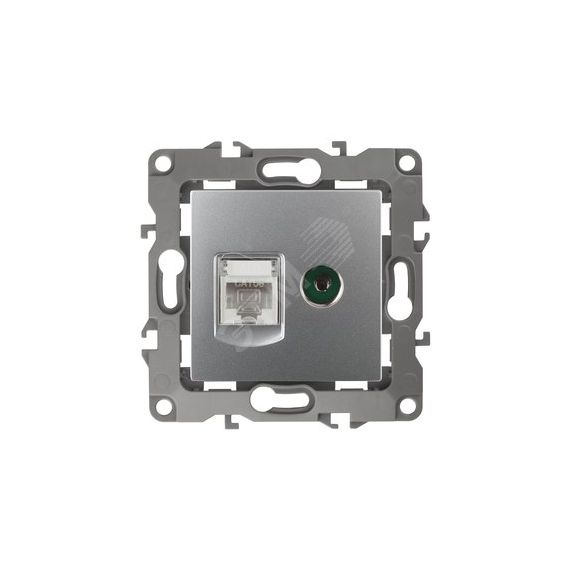 Розетка комбинированная RJ45+TV, Эра12, алюминий, 12-3110-03 ЭРА Б0027443