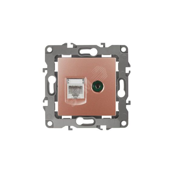Розетка комбинированная RJ45+TV, Эра12, медь, 12-3110-14 ЭРА Б0027449