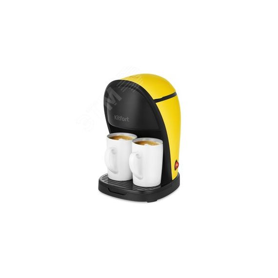 Кофеварка KT-7188-3, объем 0,3 л, мощность 450 Вт, цвет черно-желтый KITFORT КТ-7188-3