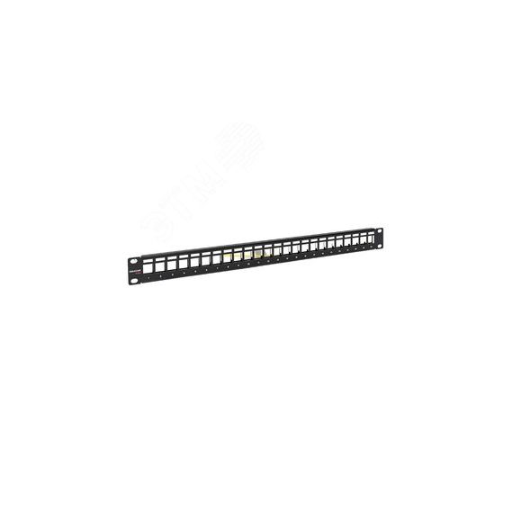 Патч-панель модульная TERACOM PRO 19'' 1U экранированная 24 порта с органайзером (пустая) EKF TRP-MODP-FTP-1U24