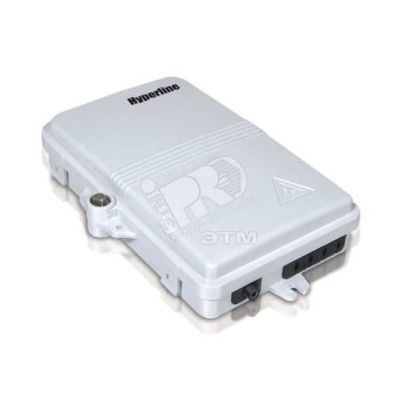 Бокс оптический настенный 4 порта (SC duplex LC) без пигтейлов и проходных адаптеров IP65 186х116х40 мм серый Hyperline 358584