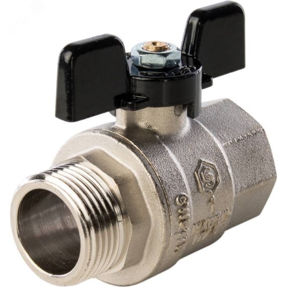 Кран шаровой 1' ВН ручка бабочка STOUT SVB-0004-000025