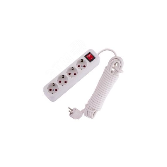Удлинитель с заземлением 4 входа 7 метров с выключателем Lezard 720-0407-402