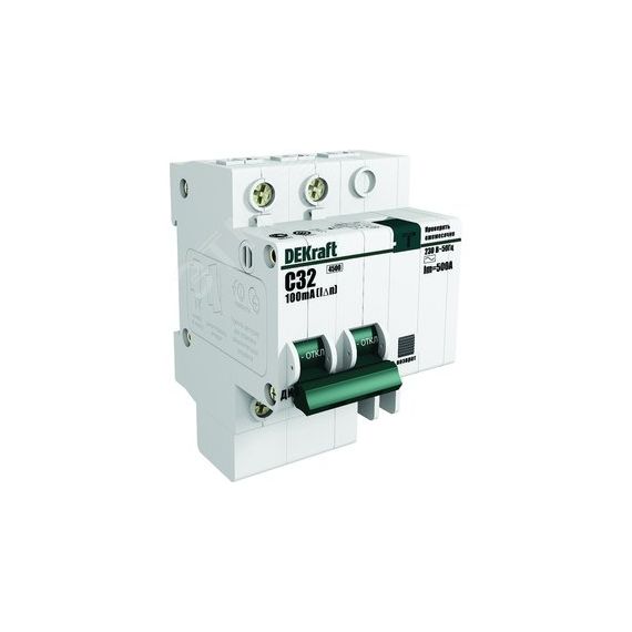 Выключатель автоматический дифференциальный (АВДТ) 2п 20А 30мА тип AC С 4.5кА ДИФ-101 SE (Dekraft) 15004DEK
