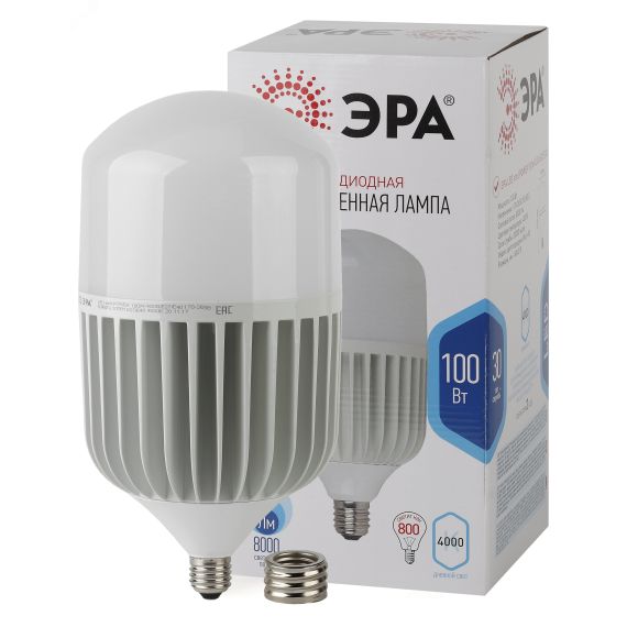 Лампа светодиодная STD LED POWER T160-100W-4000-E27/E40 Е27 / Е40 100 Вт колокол нейтральный ЭРА Б0056122