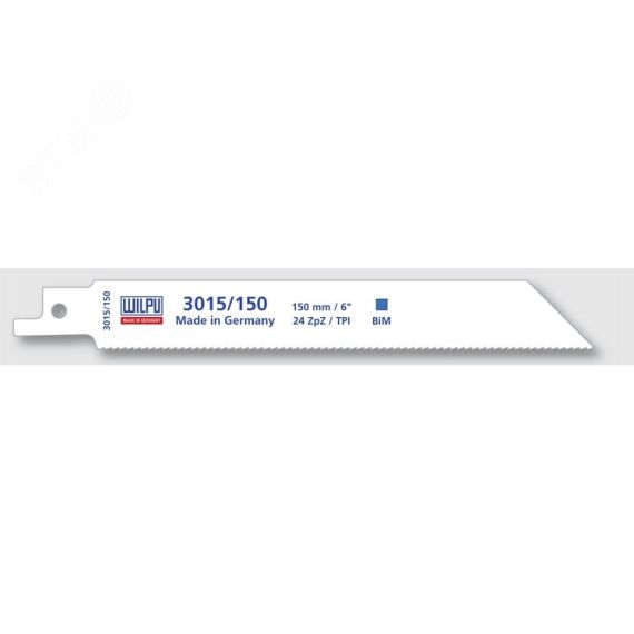 Полотно сабельное 3015/100 Bi-metall х 5 шт/уп для жести, стали толще, чем 1,2мм мелкозубное WILPU 1421000005