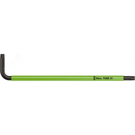 Ключ Г-образный 967 SPKL TORX BO Multicolour BlackLaser TX 10 x 85 мм с отверстием под штифт WERA WE-024352