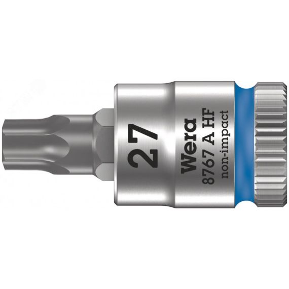 Головка торцевая 8767 A HF TORX Zyklop со вставкой DR 1/4 с функцией фиксации крепежа TX 27 x 28 мм WERA WE-003367