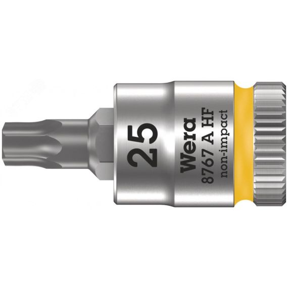 Головка торцевая 8767 A HF TORX Zyklop со вставкой DR 1/4 с функцией фиксации крепежа TX 25 x 28 мм WERA WE-003365