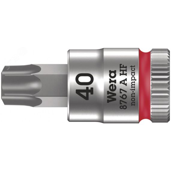 Головка торцевая 8767 A HF TORX Zyklop со вставкой DR 1/4 с функцией фиксации крепежа TX 40 x 28 мм WERA WE-003371