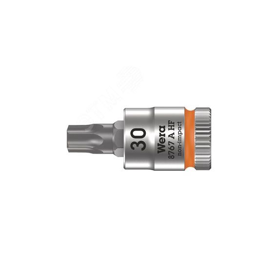 Головка торцевая 8767 A HF TORX Zyklop со вставкой DR 1/4 с функцией фиксации крепежа TX 30 x 28 мм WERA WE-003369