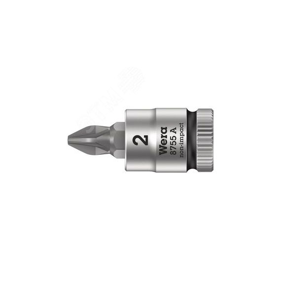 Головка торцевая 8755 A PZ Zyklop со вставкой Pozidriv DR 1/4 PZ 2 x 28 мм WERA WE-003354