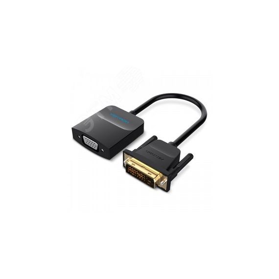 Конвертер мультимедиа активный DVI-D 25М на VGA, 0.15 м., черный Vention EBBBB