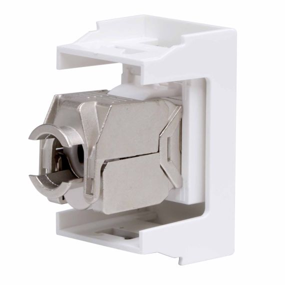 Ком.роз. RJ45 кат.6 экран., 8P8C, Viva, белая, 1мод