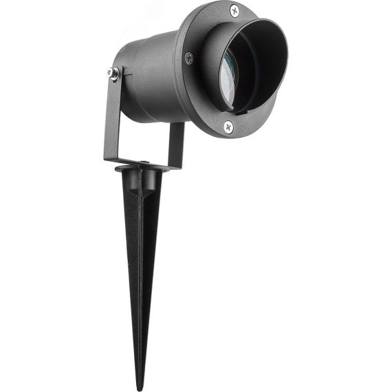 Светильник светодиодный уличный ДТУ LEDх18 с лампой GU10 IP65 круглый черный FERON 3736 чер.