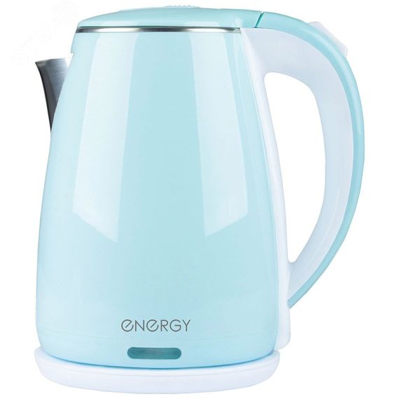 Чайник E-261 на 1.8 л, основание - диск, двойной корпус, цвет голубой Energy ВиК 164141