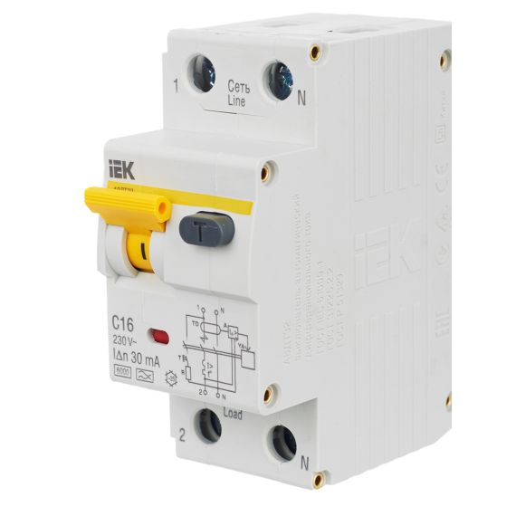 KARAT Автоматический выключатель дифференциального тока АВДТ 32 C16 30мА тип A IEK