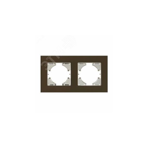 UGRA рамка 2-местная, стекло,  коричневый. GUSI Electric С1120-033