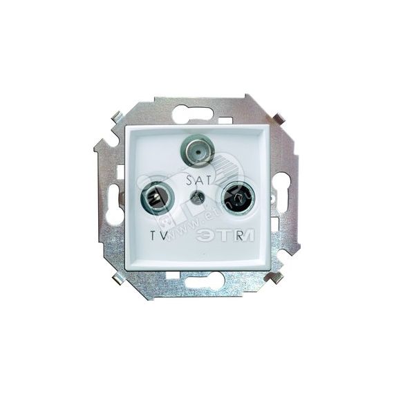 Розетка R-TV-SAT одиночная, винтовой зажим, черный глянец Simon 1591466-032