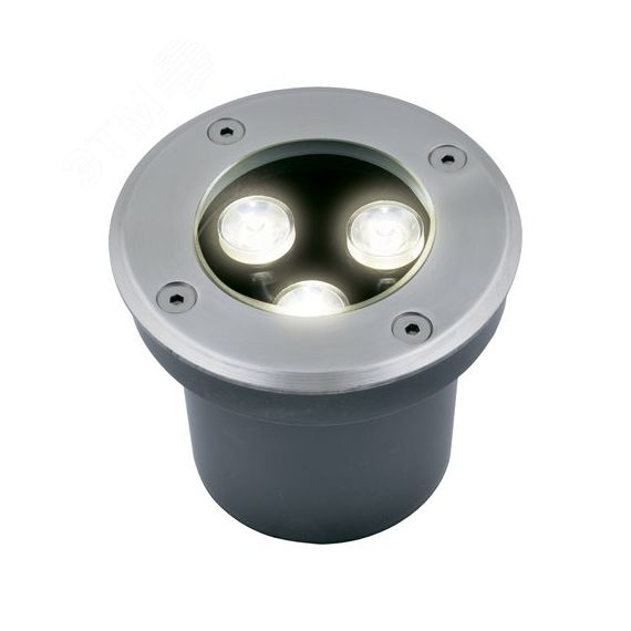 ULU-B10A-3W/2700K IP67 GREY Светильник светодиодный уличный. Архитектурный встраиваемый. Теплый белый свет (2700К). Корпус серый. TM . Uniel UL-00006820