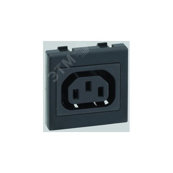 Connect Адаптер с гнездовым разъёмом С13, мама (IEC3200), К45, графит Simon K306A-14