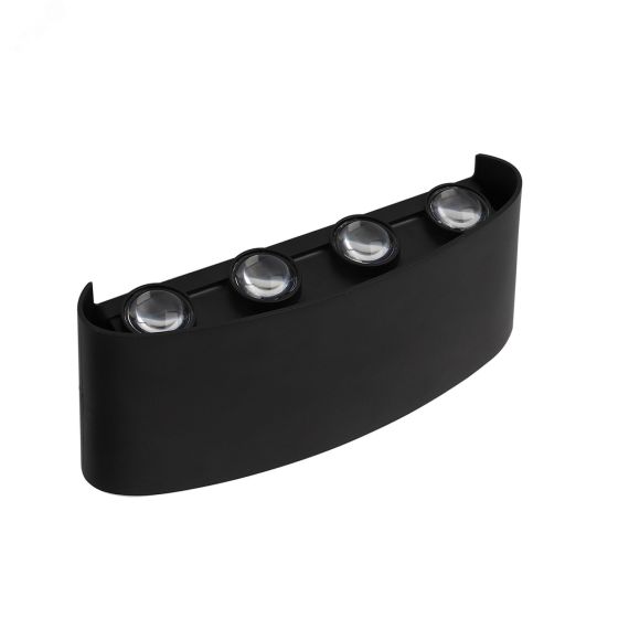 Светильник светодиодный фасадный ДБУ-8Вт 4000К 560Лм угол светораспределения 48 град. двухстороний -20..+50 град.С индекс Ra>80 корпус пластик черный  JazzWay 5039872