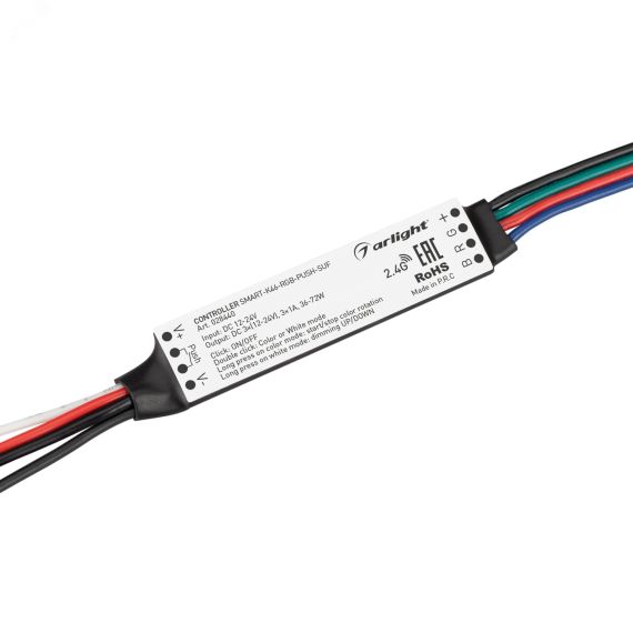 Контроллер SMART-K46-RGB-PUSH-SUF (12-24V, 3x1A, 2.4G) (, Пластик) Arlight 028440