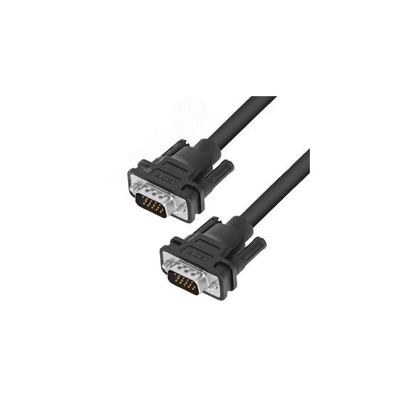 Кабель SVGA 15M на 15M, 1 м., черный, позолоченные контакты Greenconnect GCR-VM2VM1-1.0m