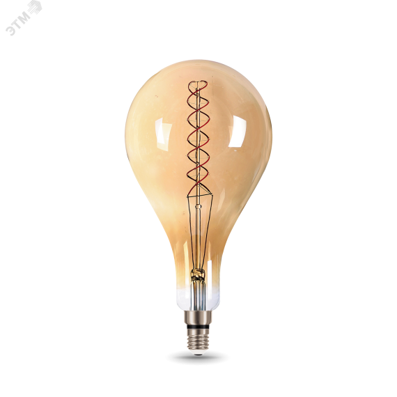 Лампа светодиодная филаментная LED 8 Вт 620 лм 2400К AC185-265В E27 груша А160 теплая золотистая колба Black Filament Gauss 150802008