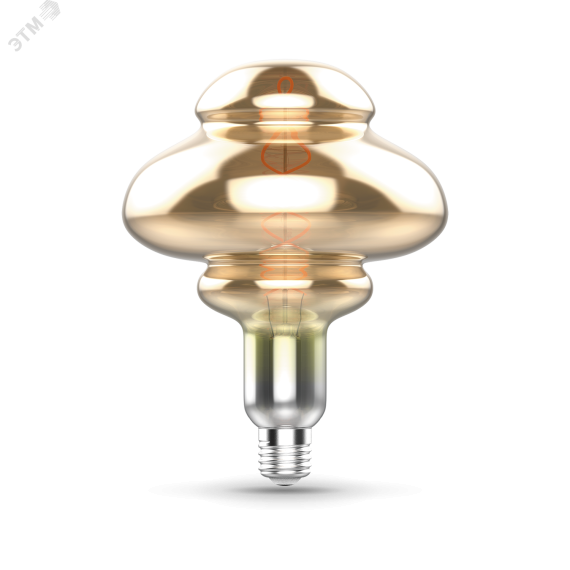 Лампа светодиодная филаментная LED 8 Вт 330 лм 2400К AC185-265В E27 BD160 теплая серая колба Black Filament Gauss Gauss 162802008