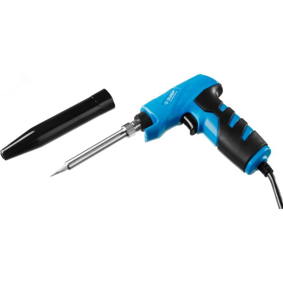 Электропаяльник 30Вт + 130Вт, керамический нагреватель, конус, пистолетная рукоятка, ТУРБО ЗУБР 55408_z01